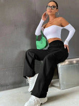 Casual Women’s Cargo Pants Elastic Waist Baggy Style
